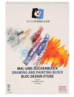 Alex Schoeller Teknik Çizim ve Resim Defteri 165 gr 35x50 cm - 1