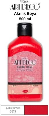 Artdeco Akrilik Boya 500 ml.Çilek Kırmızı - 1