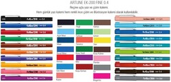 Artline 200 Fineliner 0.4 mm Çizim Kalemi 20 Renk Set - 1