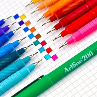 Artline 200 Fineliner 0.4 mm Çizim Kalemi 20 Renk Set