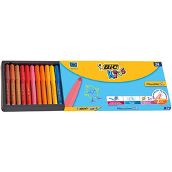 Bic - Bic Eco Vısa Yıkanabilir Jumbo Keçeli Boya Kalemi 24 Renk