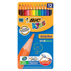 Bic Evolution Kuru Boya Kalemi 12 Renk - Bic