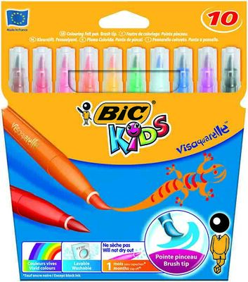 Bic Visa Fırça Uçlu Keçeli Kalem 10 Renk - 1