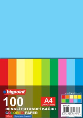 Bigpoint A4 Renkli Fotokopi Kağıdı 10 Renk 100'lü Paket - 1