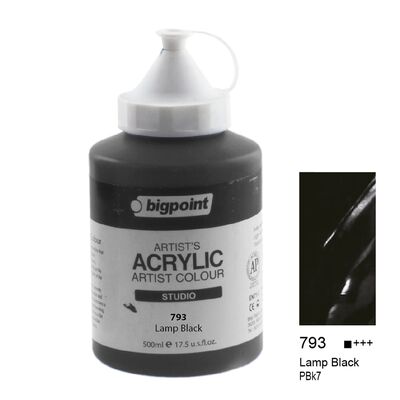 Bigpoint Akrilik Boya 500 ml Lamp Black 793 - 1