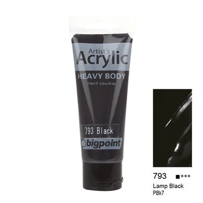 Bigpoint Akrilik Boya 75 ml Lamp Black 793 - 1