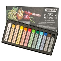 Bigpoint Artists's Toz(Soft) Pastel Boya 12 Renk - Bigpoint