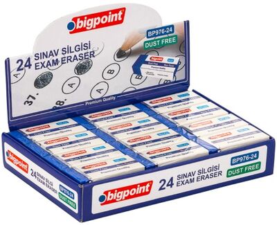 Bigpoint BP976-24 Dust-Free Sınav Silgisi Mavi - 24 lü - 1