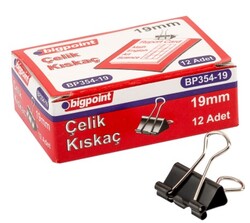 Bigpoint Çelik Kıskaç Siyah 19mm 12li - Bigpoint