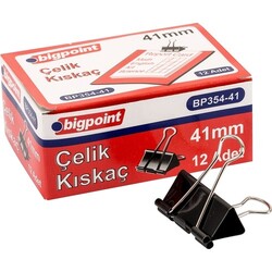 Bigpoint Çelik Kıskaç Siyah 41mm 12li - Bigpoint