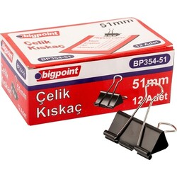 Bigpoint Çelik Kıskaç Siyah 51mm 12li - Bigpoint