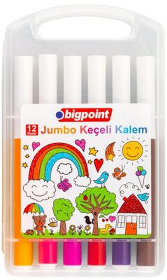 Bigpoint Jumbo Keçeli Kalem 12'li Set (Plastik Kutulu) - 1