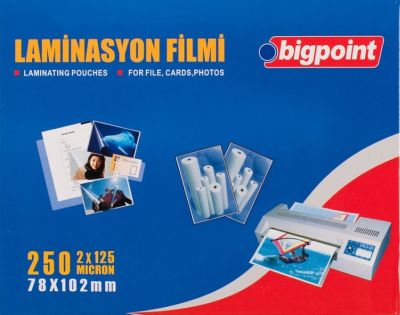 Bigpoint Laminasyon Filmi 78x102mm 125 Mikron 100 Lük - 1