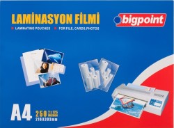 Bigpoint Laminasyon Filmi A4 125 Mikron 100 Lük - Bigpoint