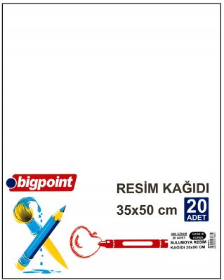 Bigpoint Suluboya Kağıdı 35x50cm 300gr.- 20 Yaprak - 1