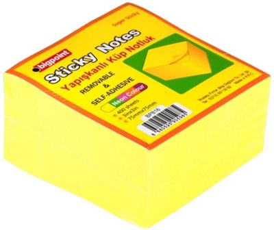 Bigpoint Yapışkanlı Super Sticky Küp Sarı 400 Yaprak - 2