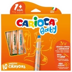 Carioca - Carioca 3 in 1 Jumbo Bebek Ahşap Gövdeli Boya Kalemi 10′lu