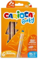 Carioca - Carioca 3 in 1 Jumbo Bebek Ahşap Gövdeli Boya Kalemi 6'lı