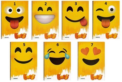 Defne Emoji A-4 PP Kapak Helozon Spiralli Çizgili 72 yp.Defter - 1