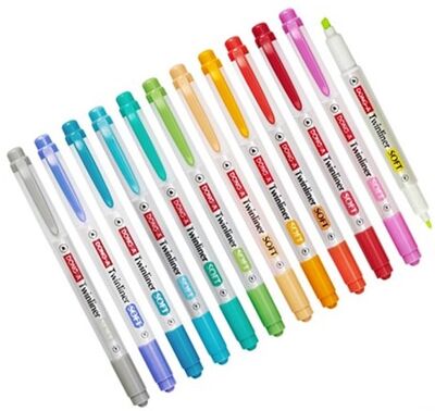 Dong-A Twinliner Soft Fosforlu Kalem Çift Taraflı 12 li Set - 2
