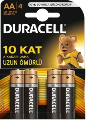 Duracell Alkalin AA LR6/MN1500 Kalem Pil 4'lü - 1