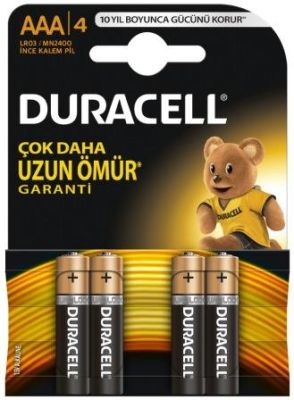 Duracell LR03/MN2400 Alkalin AAA İnce Kalem Pil 4'lü - 1