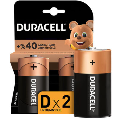Duracell Alkalin D Büyük Boy Pil 2'li Paket - 1