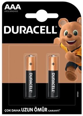 Duracell LR03/MN2400 Alkalin AAA İnce Kalem Pil 2'li - 1