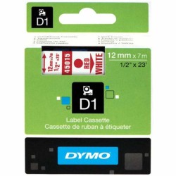 Dymo D1 Yedek Şerit 12 mm. x 7 mt. Beyaz/Kırmızı (45015) - 5 li pk. - Dymo