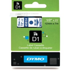 Dymo D1 Yedek Şerit 12 mm. x 7 mt. Beyaz/Mavi (45014) - 5 li pk. - Dymo