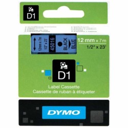 Dymo D1 Yedek Şerit 12 mm. x 7 mt. Mavi/Siyah (45016) - 5 li pk. - Dymo