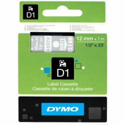 Dymo D1 Yedek Şerit 12 mm. x 7 mt. Şeffaf/Beyaz (45020) - 5 li pk. - Dymo