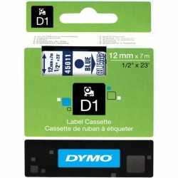 Dymo D1 Yedek Şerit 12 mm. x 7 mt. Şeffaf/Mavi (45011) - 5 li pk. - Dymo