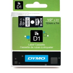 Dymo D1 Yedek Şerit 12 mm. x 7 mt. Siyah/Beyaz (45021) - 5 li pk. - Dymo
