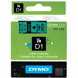 Dymo D1 Yedek Şerit 12 mm. x 7 mt. Yeşil/Siyah (45019) - 5 li pk. - Dymo