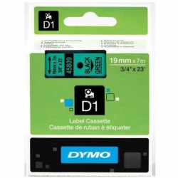 Dymo D1 Yedek Şerit 19 mm. x 7 mt. Yeşil/Siyah (45809) - 5 li pk. - Dymo