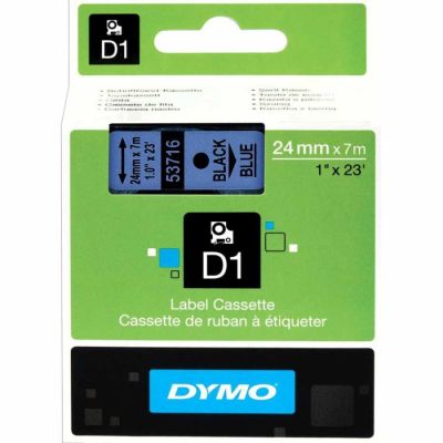 Dymo D1 Yedek Şerit 24 mm. x 7 mt. Mavi/Siyah (53716) - 5 li pk. - 1