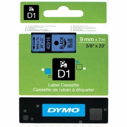 Dymo D1 Yedek Şerit 9 mm. x 7 mt. Mavi/Siyah (40916) - 5 li pk. - Dymo