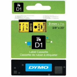Dymo D1 Yedek Şerit 9 mm. x 7 mt. Sarı/Siyah (40918) - 5 li pk. - Dymo