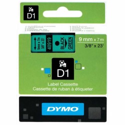 Dymo D1 Yedek Şerit 9 mm. x 7 mt. Yeşil/Siyah (40919) - 5 li pk. - Dymo