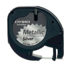 Dymo Letratag Metalik Şerit 12 mm. x 4 mt. Gri (59429) - Dymo