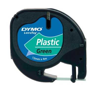 Dymo Letratag Plastik Şerit (12 Mm. X 4 Mt.) Yeşil (59425) - 10 Lu Pk.