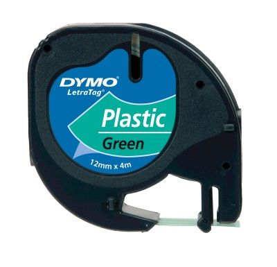 Dymo LetraTag Plastik Şerit (12 mm. x 4 mt.) Yeşil (59425) - 10 lu pk. - 1