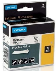 Dymo RhinoPRO Esnek Naylon Şerit 12mmx3,5m Beyaz/Siyah - 5 li pk. - Dymo