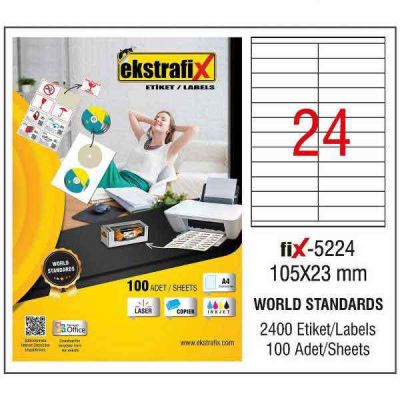 Ekstrafix Laser Etiket 105x23 mm - 1