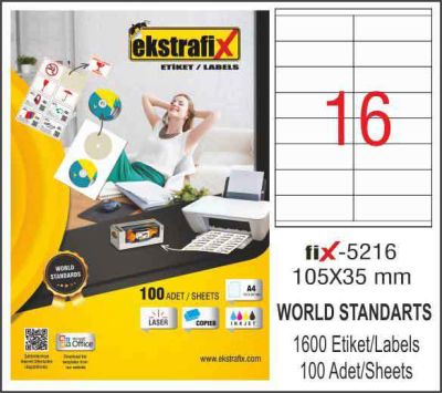 Ekstrafix Laser Etiket 105x35 mm - 1