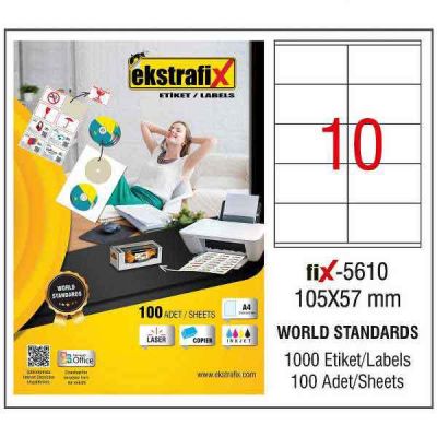 Ekstrafix Laser Etiket 105x57 mm - 1