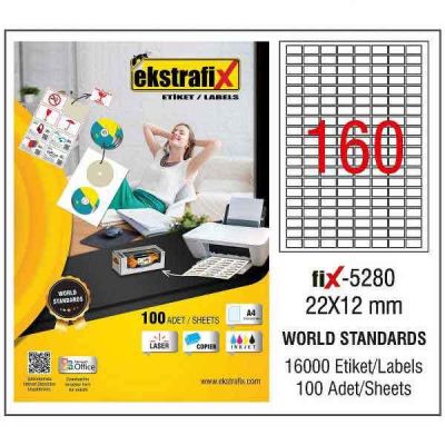 Ekstrafix Laser Etiket 22x12 mm - 1