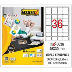Ekstrafix Laser Etiket 45x30 mm - Ekstrafix