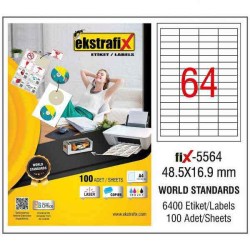 Ekstrafix Laser Etiket 48,5x16,9 mm - Ekstrafix